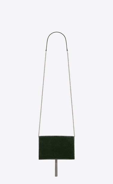 kate chain wallet with tassel in velours and crystals